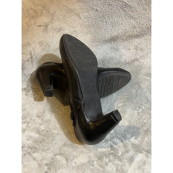 Aetrex Black Women’s Size 11 Leather Heeled Bootie Boots Classic Witchy - Picture 10 of 11